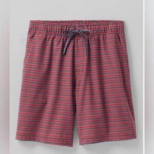 PrAna Men's XL Pull On Metric E-Waist Board 8" Stretch Shorts Rust Stripe NWT